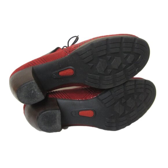 Wolky Size 40 US 9 Jacquerie Red Black Heeled Booties Boots Womens Plaid - Picture 8 of 10